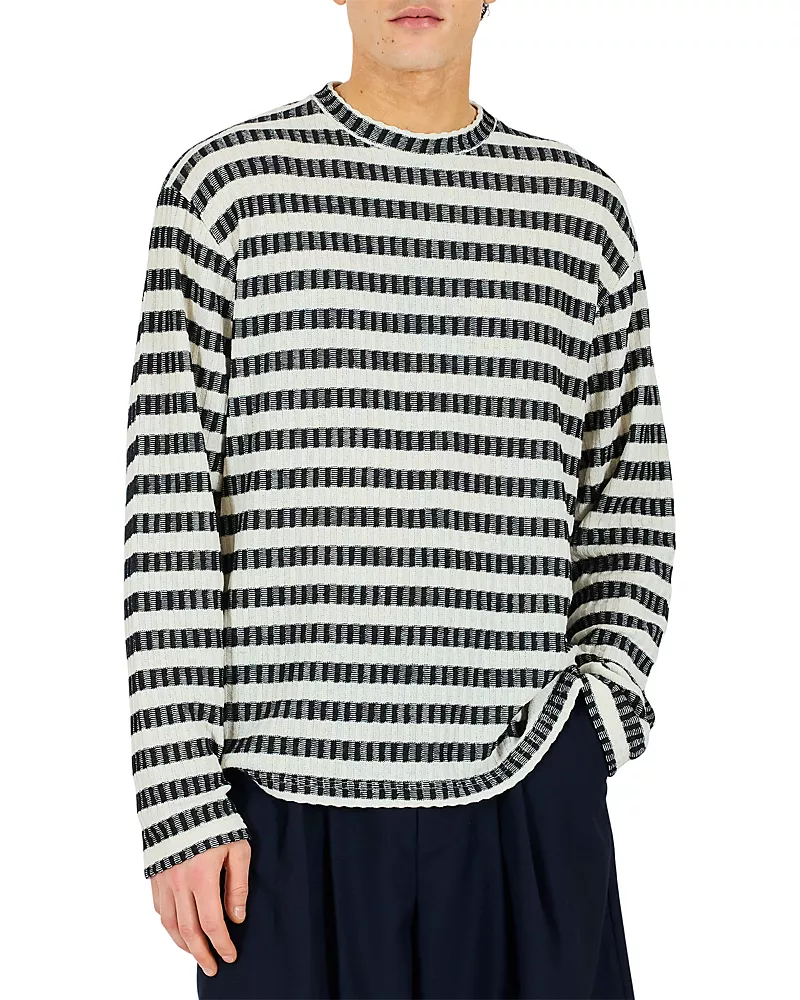 Krost Regular Fit Knit Stripe Crewneck Sweater