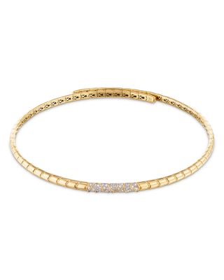 Marina B Titanium & 18k Yellow Gold Ondine Diamond Pave Choker Necklace, 14.47