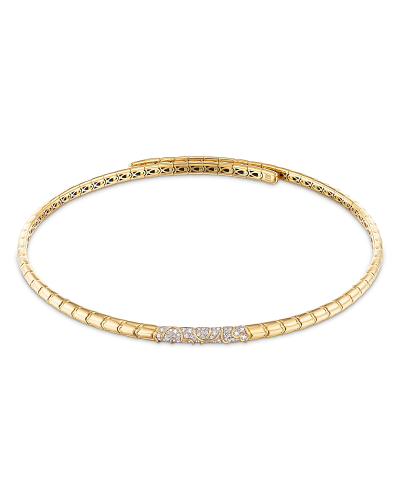 Marina B Titanium & 18k Yellow Gold Ondine Diamond Pave Choker Necklace, 14.47