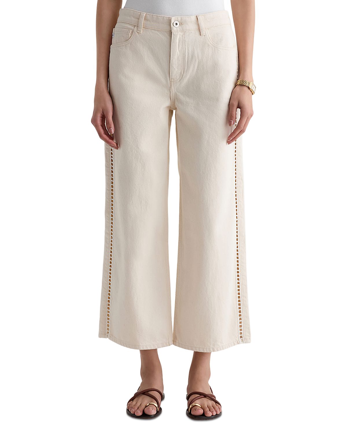 Ag Mid Rise Ankle Wide Leg Jeans