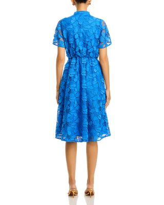 T Tahari Women's Lace Button-Front Short-Sleeve Dress - Spring Bloom - Size 6