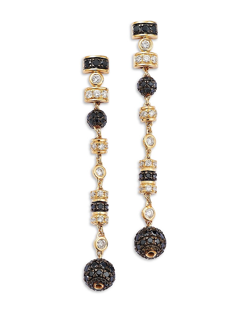 Bloomingdale's Fine Collection Black & White Diamond Drop Earrings in 14K Yellow Gold, 1.50 tcw