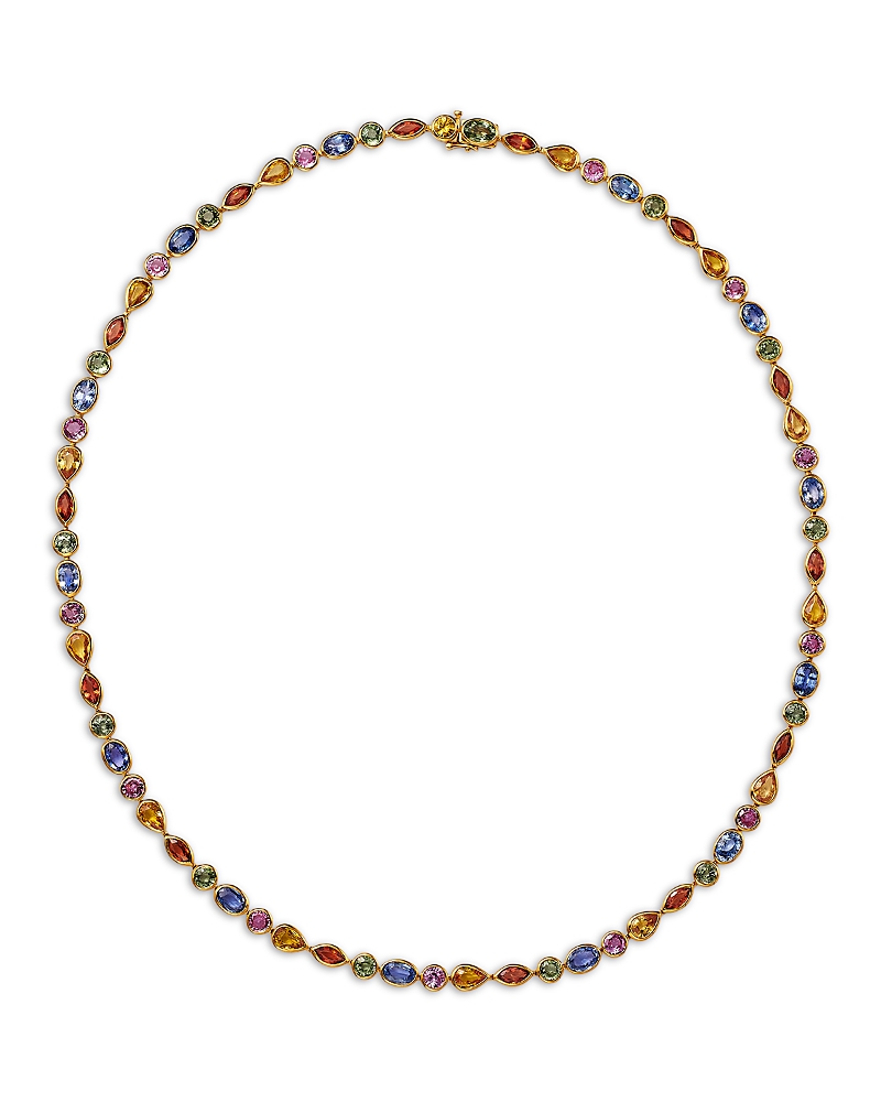 Bloomingdale's Fine Collection Rainbow Sapphire Mixed Cut Collar Necklace, 18