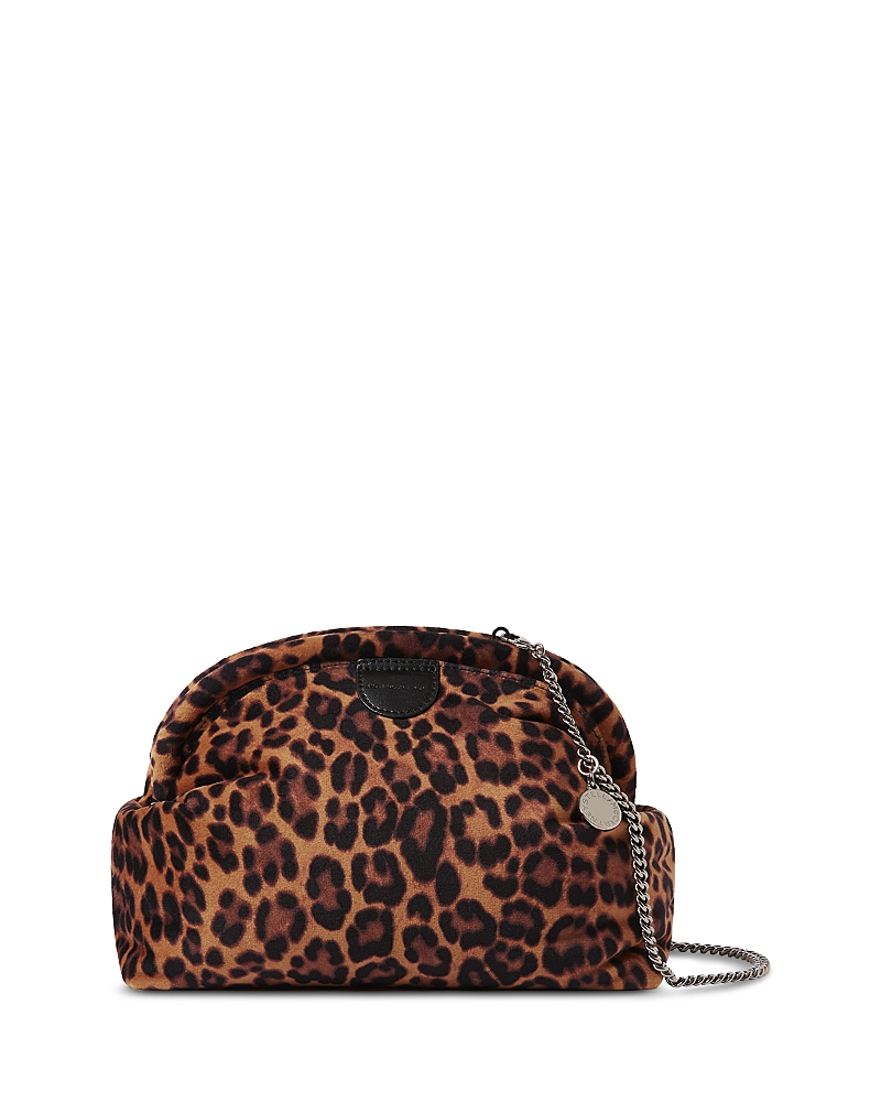 Stella McCartney Falabella Soft Leopard Print Velvet Clutch