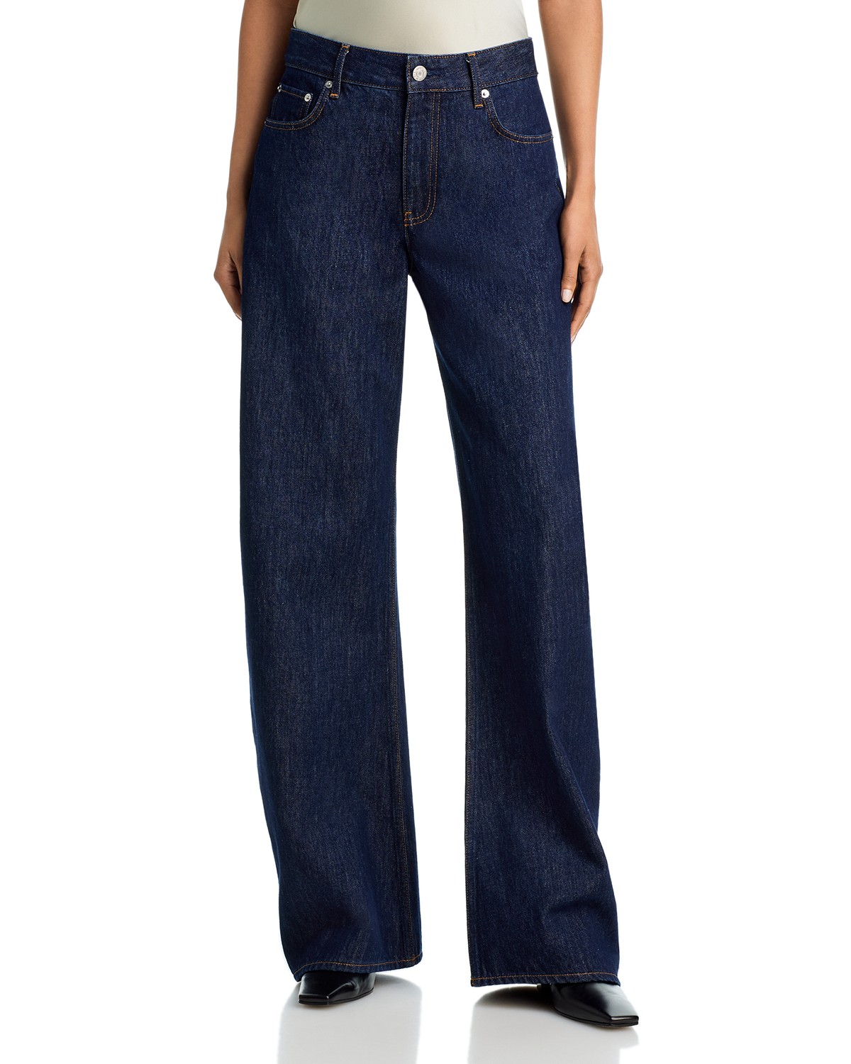 High Rise Saddle Jean in Rinse Indigo