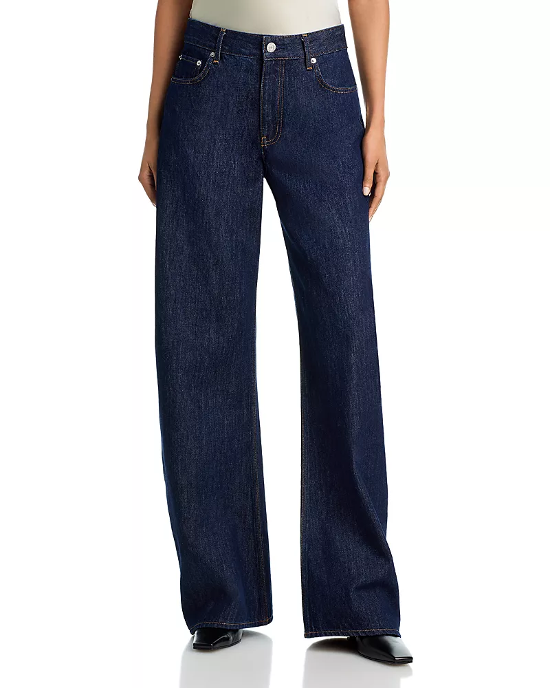 Helmut Lang High Rise Saddle Jean in Rinse Indigo