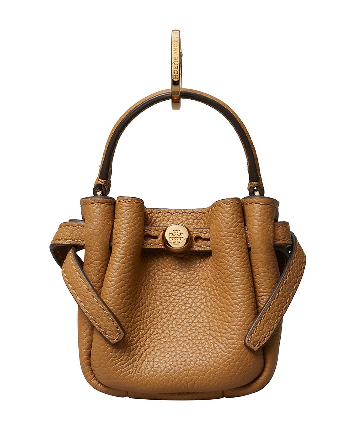 Tory Birch Romy Leather Bucket Bag Charm Key Fob