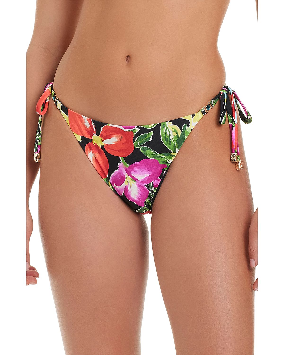 Red Carter Tie Side Bikini Bottom