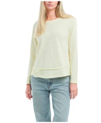  Long Sleeve Mock Layer Hem Tee