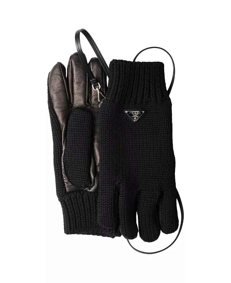 Prada Wool and Nappa Leather Gloves