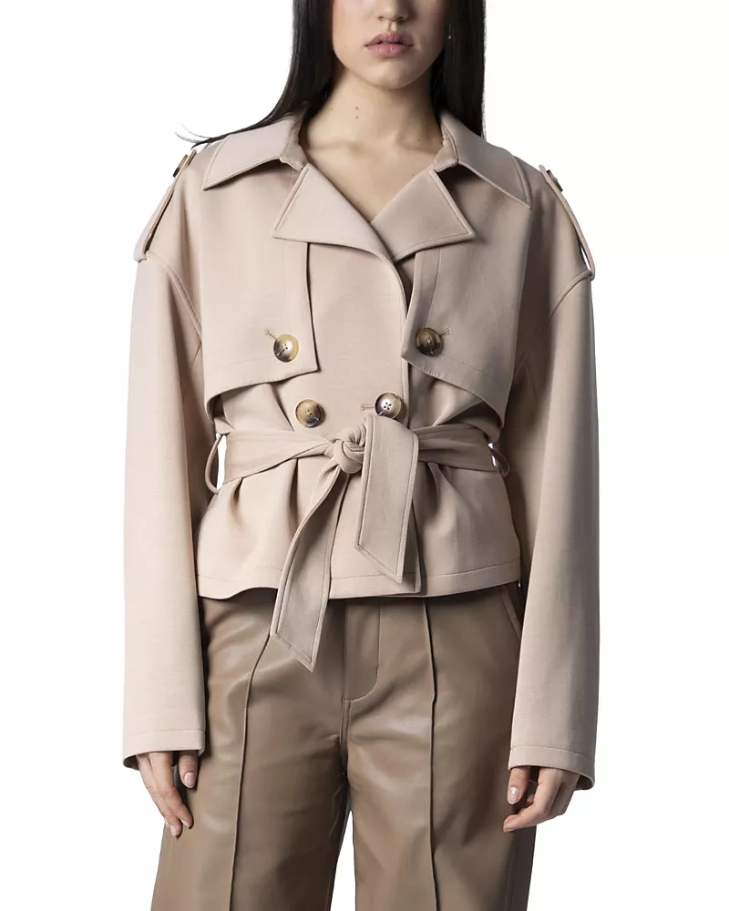 Blue Revival Charli Cropped Scuba Trench
