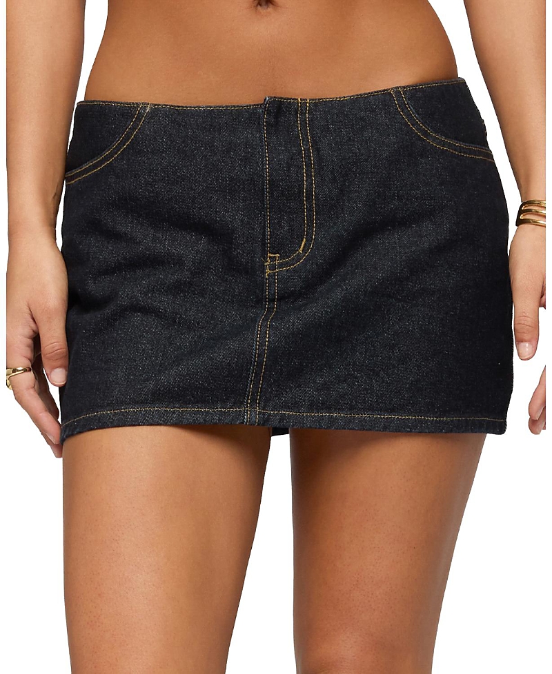 Edikted Leire No Waistband Denim Mini Skort