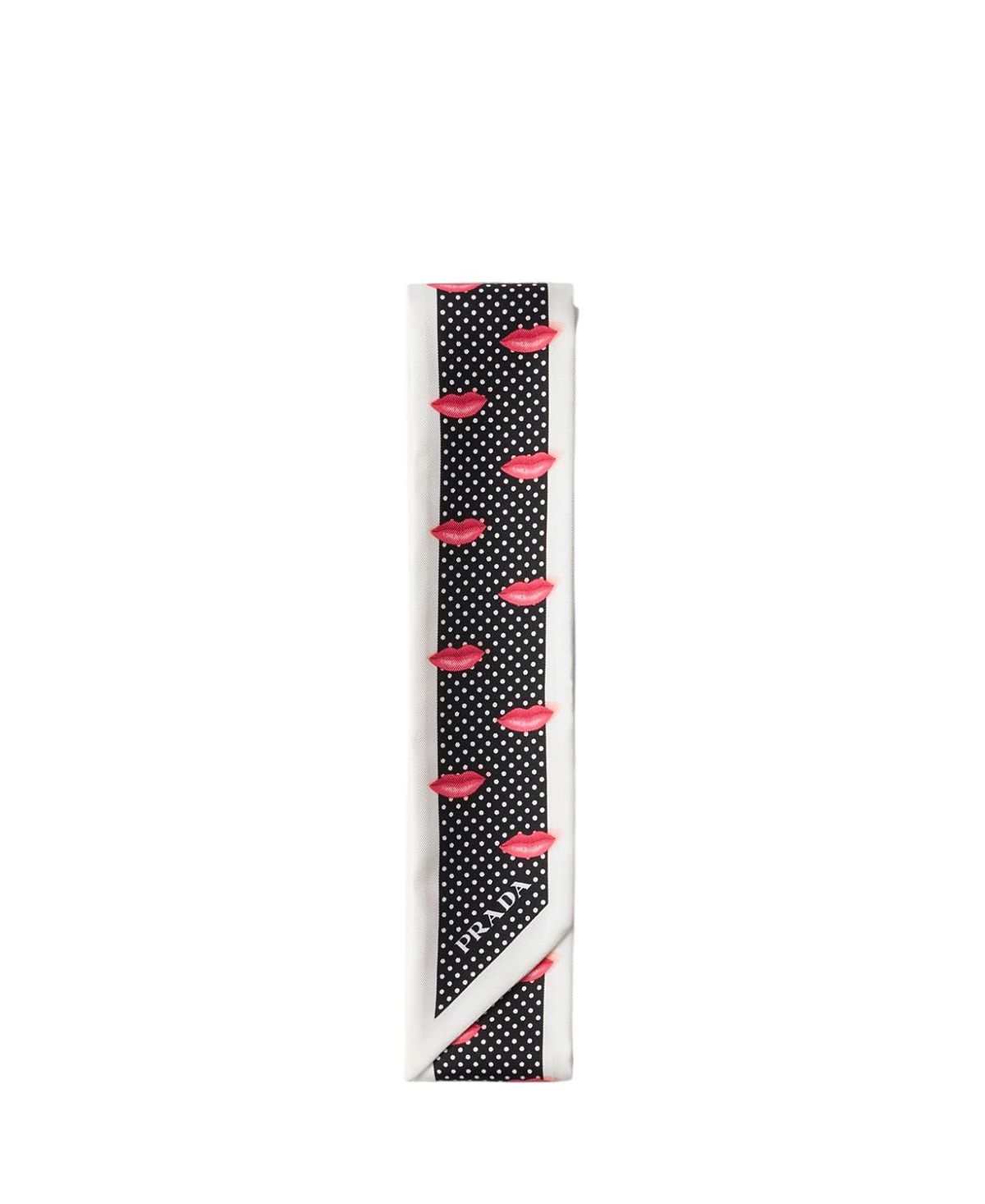 Prada Printed Silk Twill Skinny Scarf