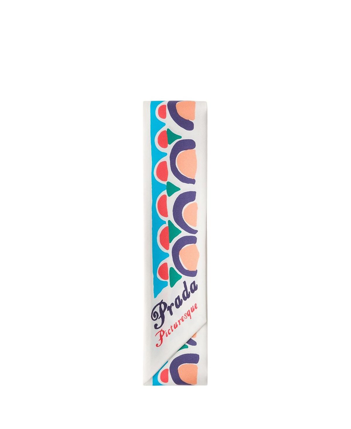 Prada Printed Silk Twill Skinny Scarf