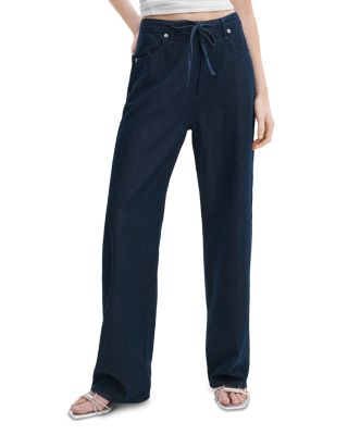 Phoebe High Rise Drawstring Wide Leg Jeans in Dusk Rinse