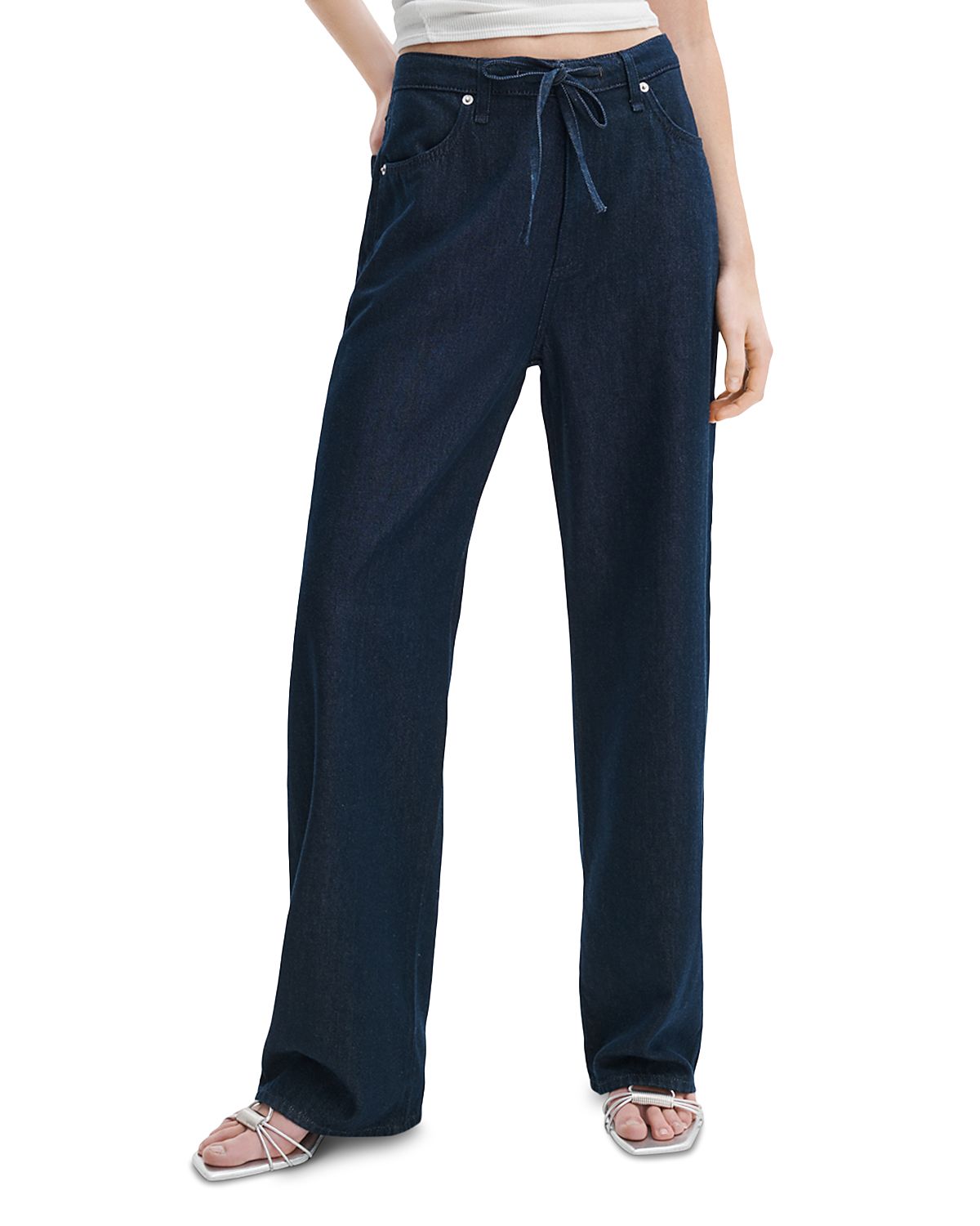 rag & bone Phoebe High Rise Drawstring Wide Leg Jeans