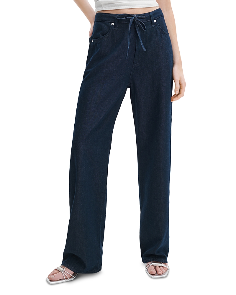 rag & bone Phoebe High Rise Drawstring Wide Leg Jeans in Dusk Rinse