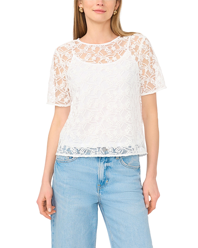 Vince Camuto Crewneck Short Sleeve Blouse