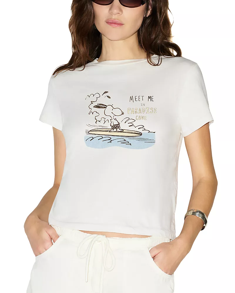 Re/Done Classic Snoopy Hang Ten Graphic Tee