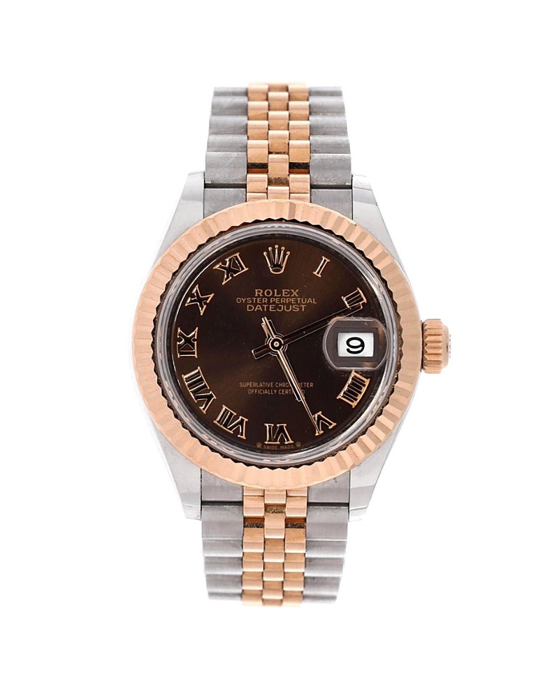 Pre-owned Pre-owned Rolex Rolex Oyster Perpetual Datejust Chocolate Brown Automatic Watch In Stainless Steel And Ros