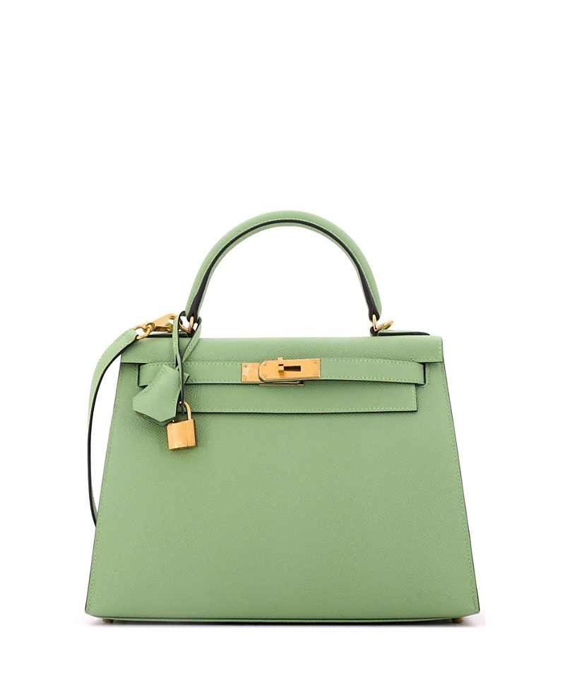 Pre-owned Pre-owned Hermes Hermes Kelly 28 Handbag Green Epsom With Gold Hardware