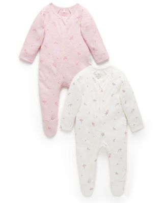 Girls' 2 Pack Zip Footie - Baby