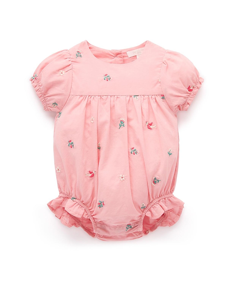 Purebaby Girls' Embroidered Floral Bodysuit - Baby