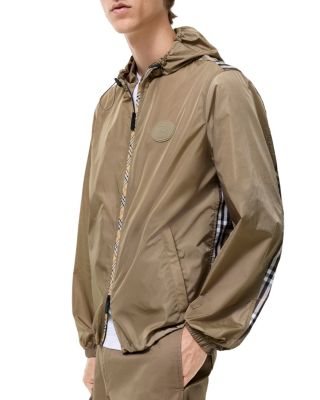 Check Trim Nylon Hooded Jacket
