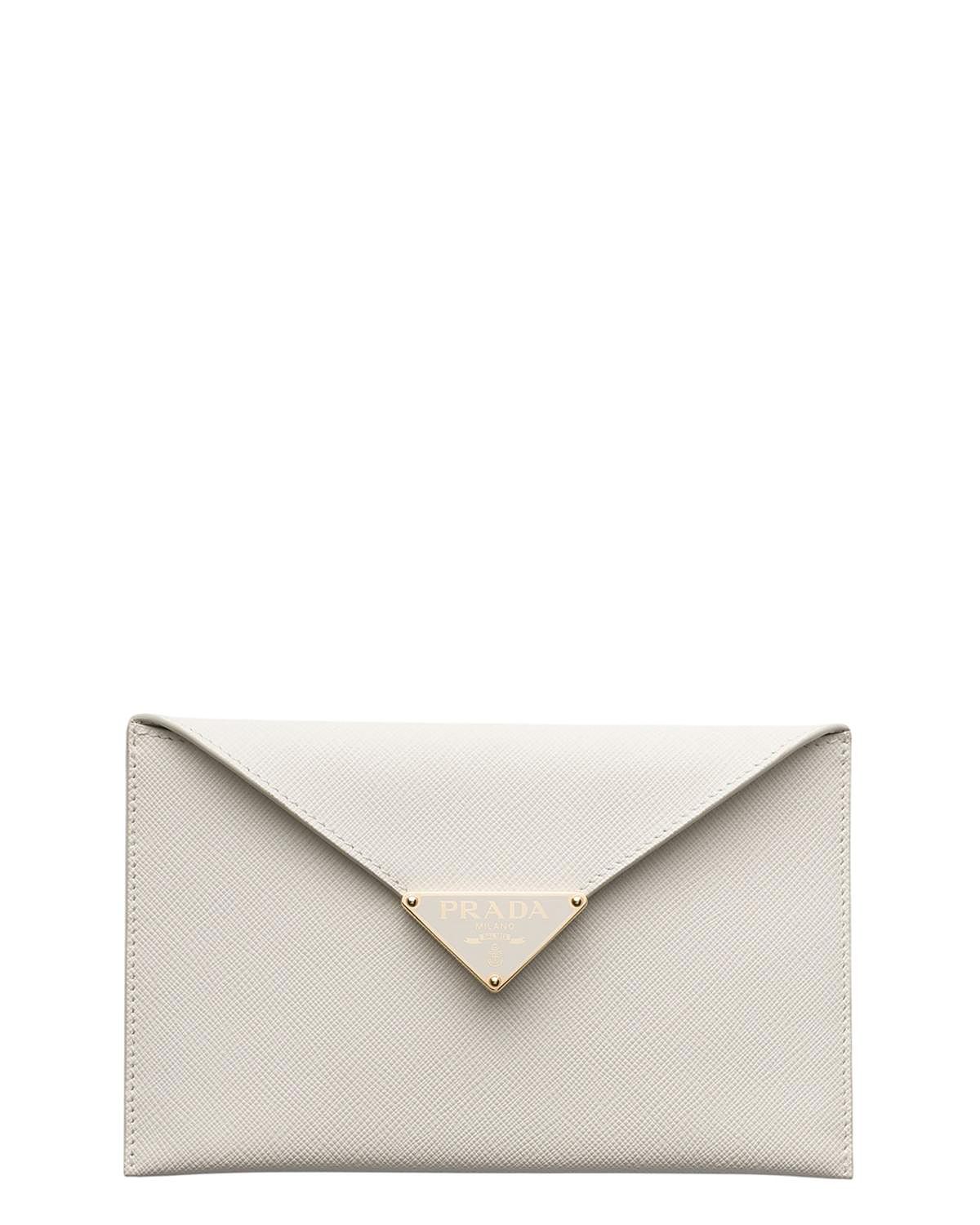 Prada Saffiano Leather Envelope Clutch