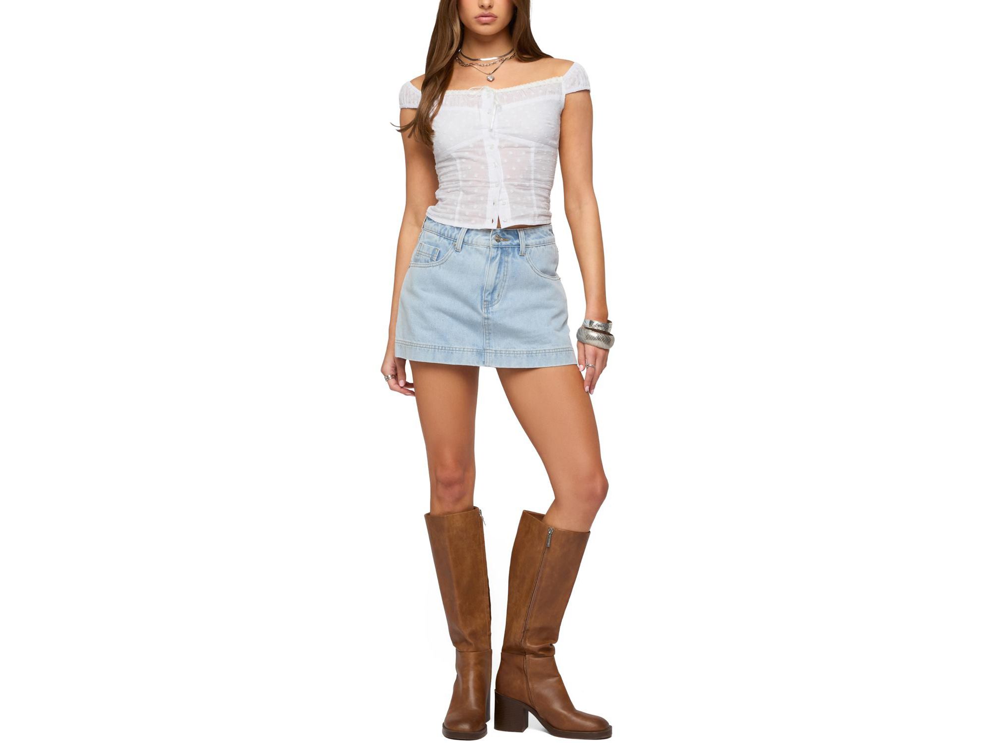 Shanice Denim Mini Skort — Image 3