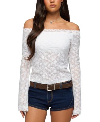 Built In Bra Off Shoulder Lace Top