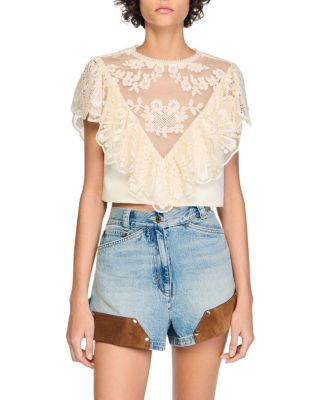 Floral Guipure Crop Top