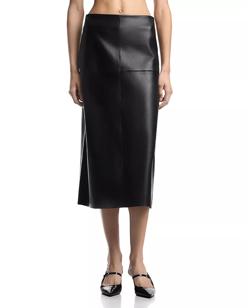 Emporio Armani Leather Midi Skirt