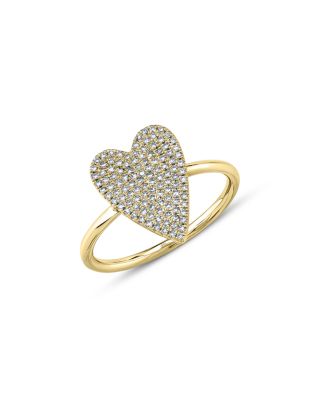 14K Gold Kate Diamond Pav&eacute; Heart Ring, 0.26 tcw