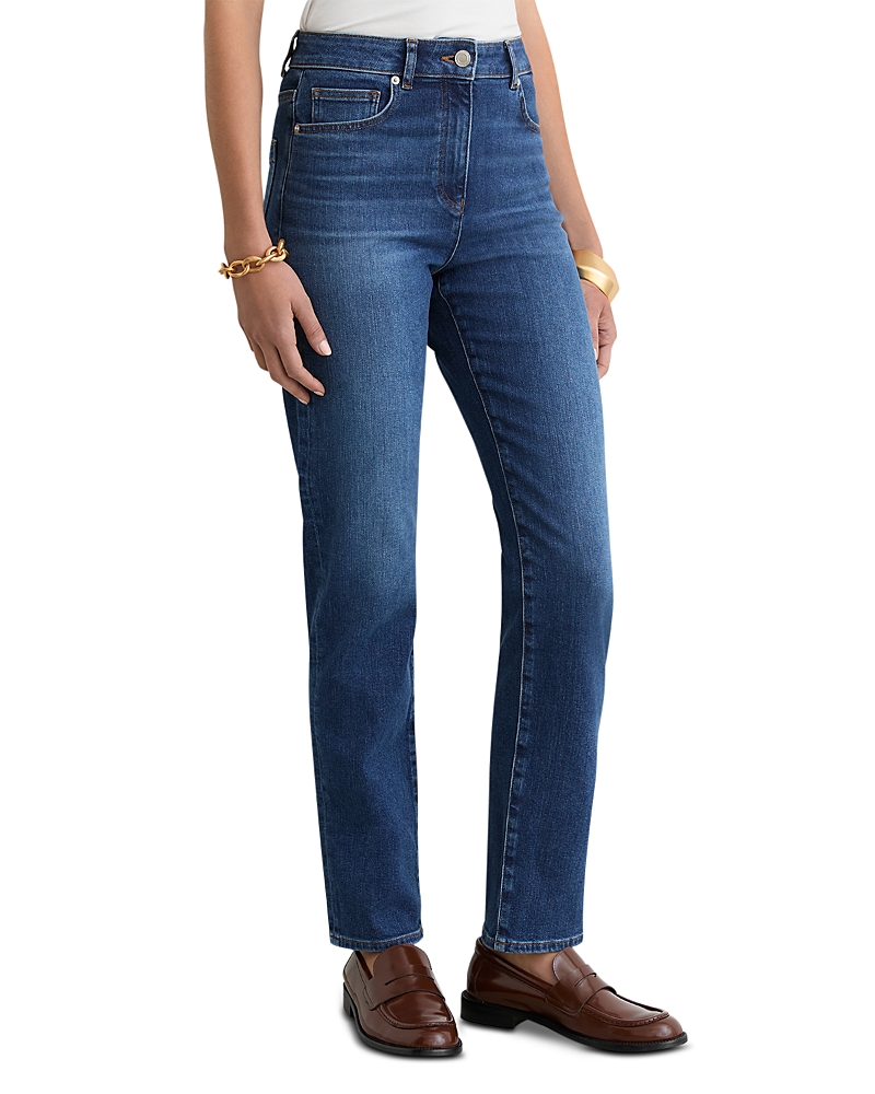 Reiss Isabel Mid Rise Slim Jeans in Mid Blue
