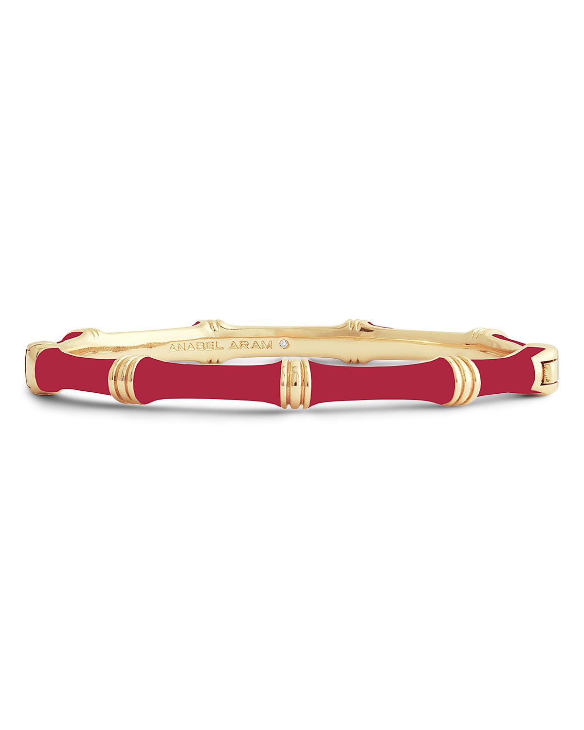 Anabel Aram Enamel Bamboo Shaped Hinge Bangle Bracelet