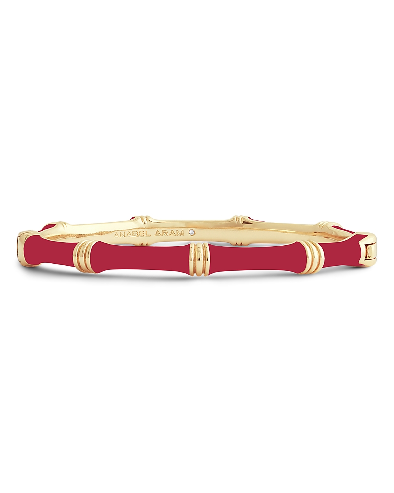 Anabel Aram Enamel Bamboo Shaped Hinge Bangle Bracelet · OS
