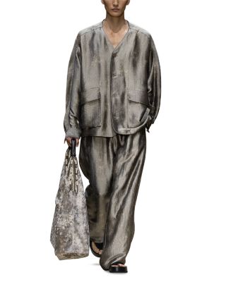 Fluid Shiny Jacquard Trousers