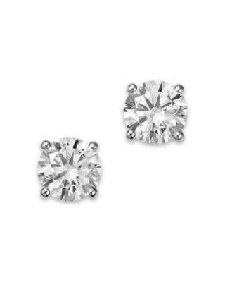 Luxe Collection Certified Lab Grown Diamond 4 Prong Martini Set Stud Earrings in 18K White Gold, 6.0 tcw
