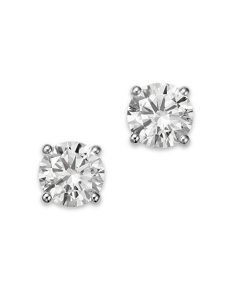 Bloomingdale's Fine Collection Luxe Collection Certified Lab Grown Diamond Stud Earrings in 18K White Gold, 6.0 tcw
