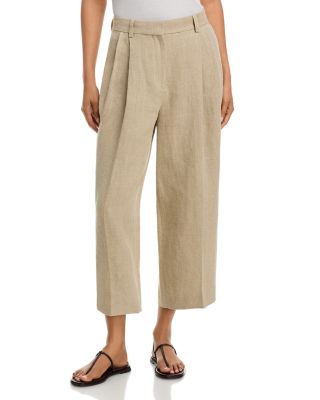 Double Pleats Linen Pants