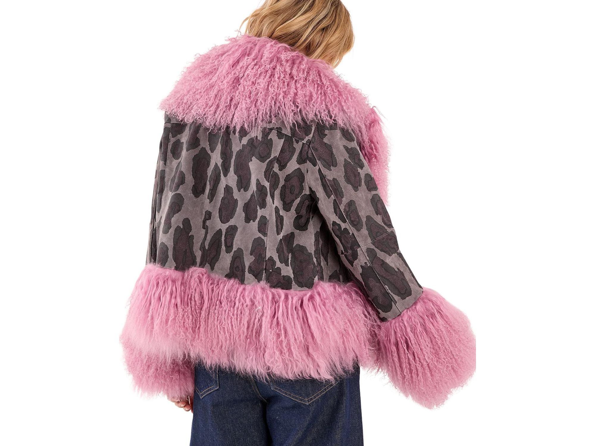 Printed Shearling Leather Jacket — Image 3