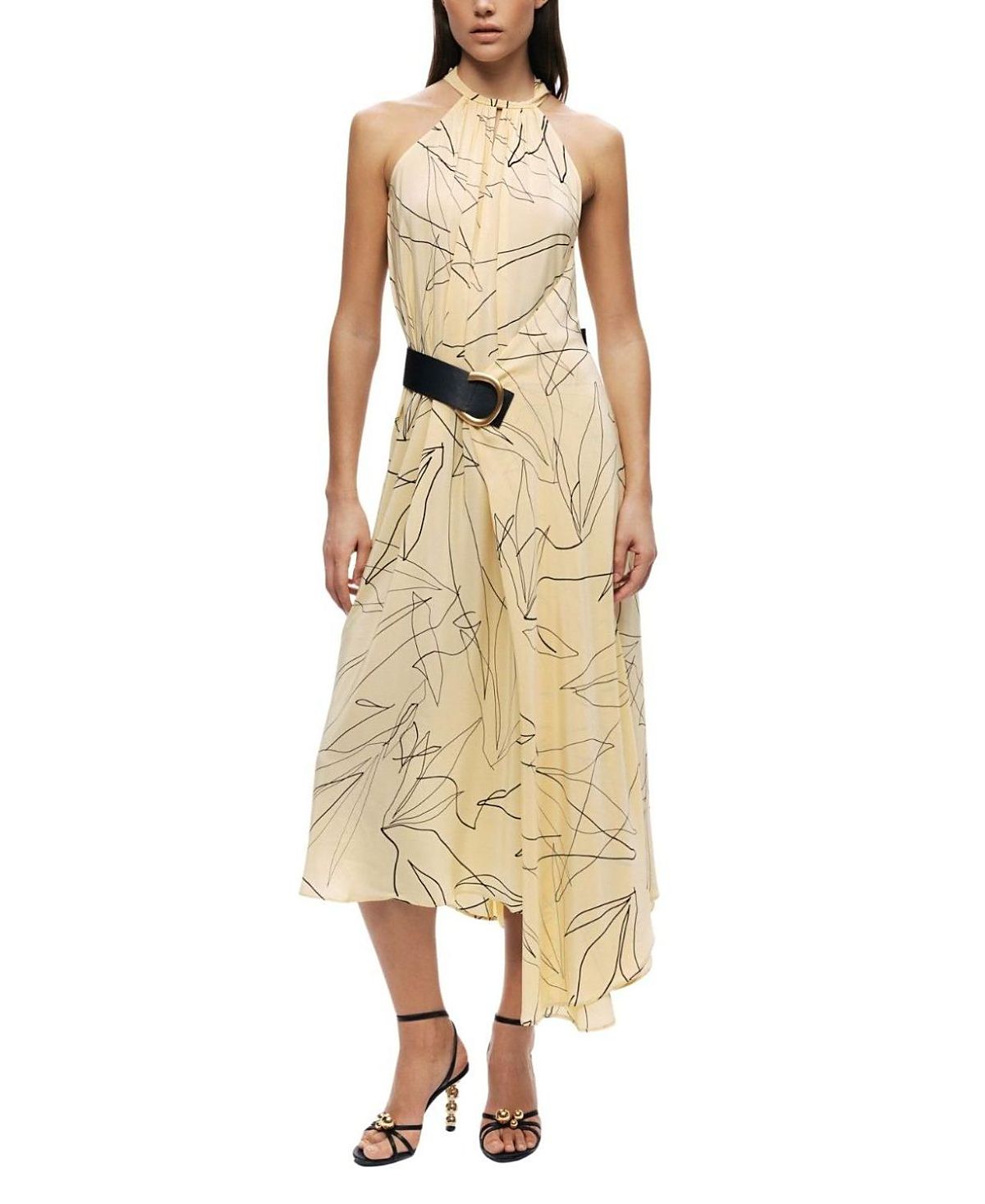 Nocturne Printed Halter Midi Dress