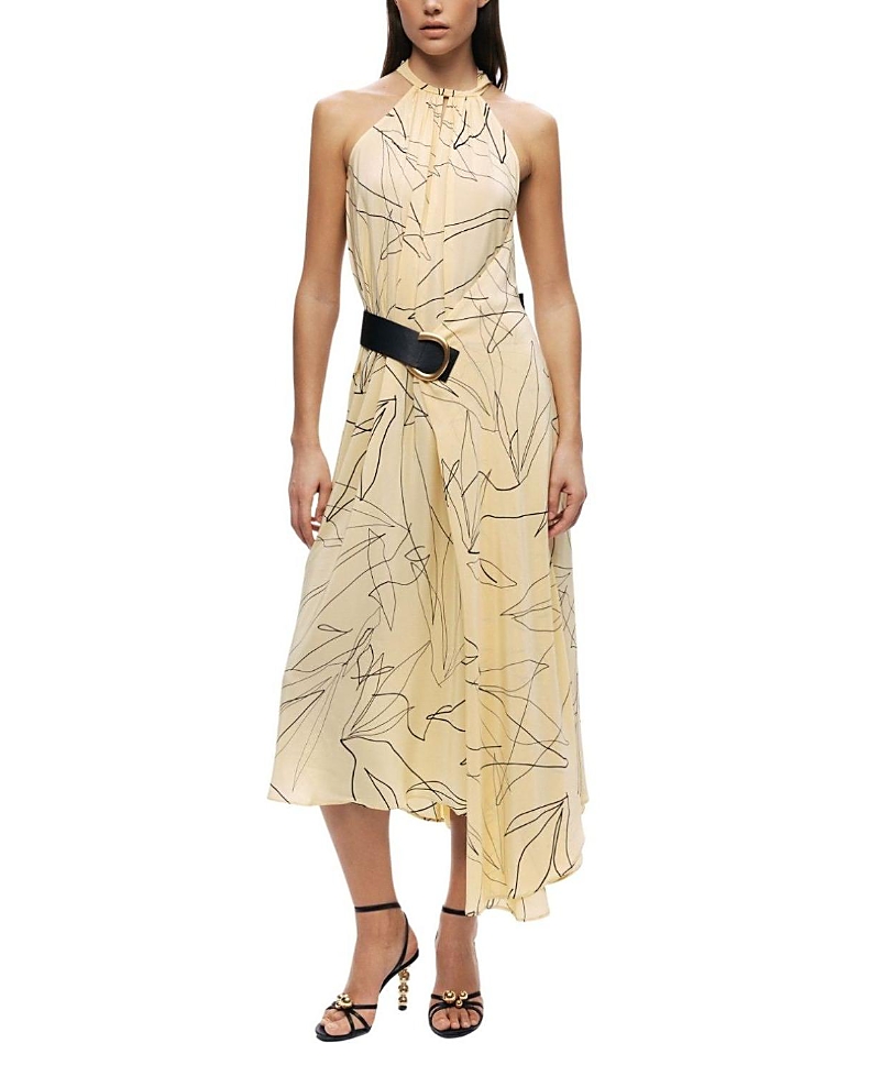 Nocturne Printed Halter Midi Dress