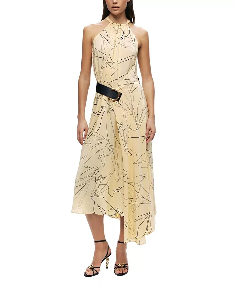 Nocturne Printed Halter Midi Dress