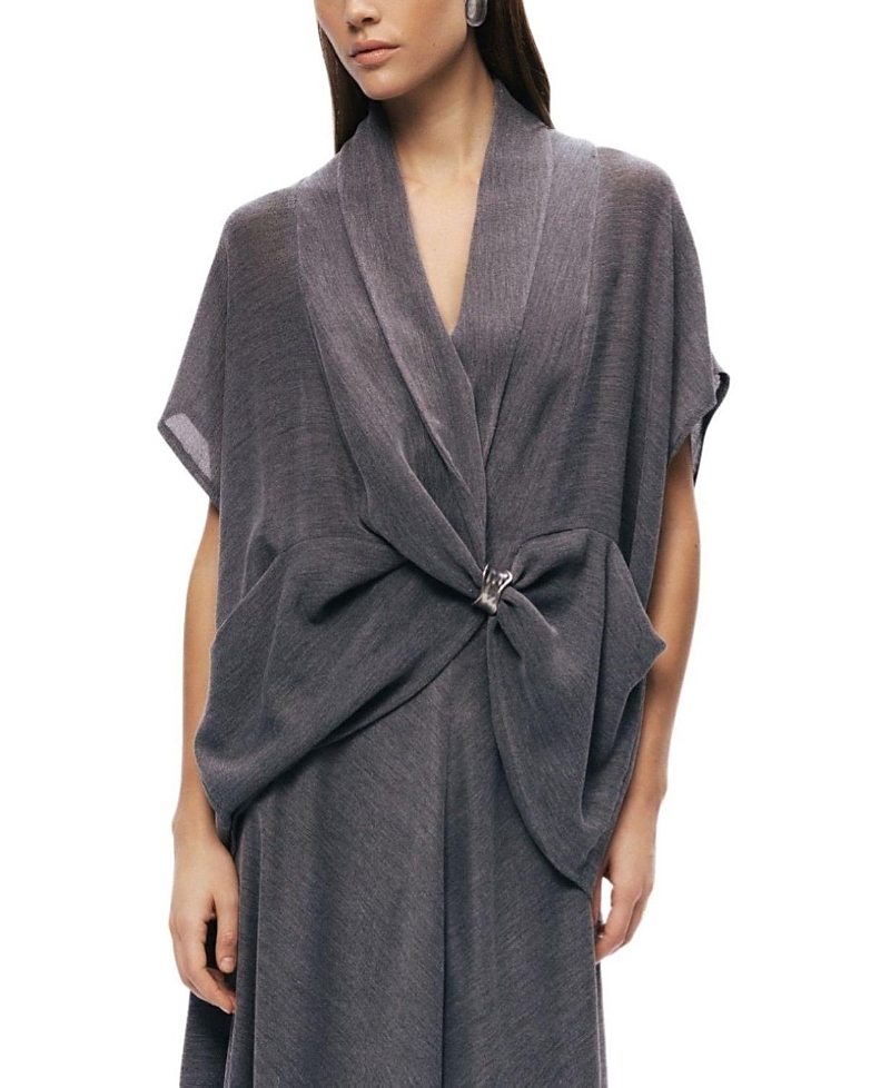 Nocturne Draped Wrap Blouse