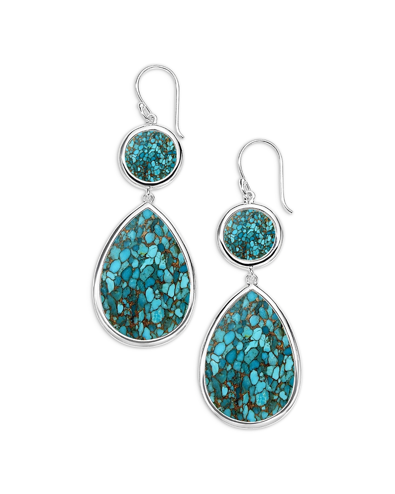 Ippolita Sterling Silver Polished Rock Candy Turquoise Dot & Teardrop Earrings