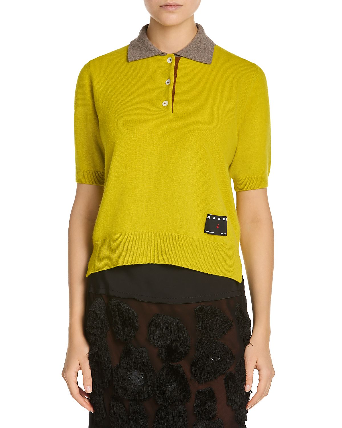 Marni Cashmere Short Sleeve Polo Sweater