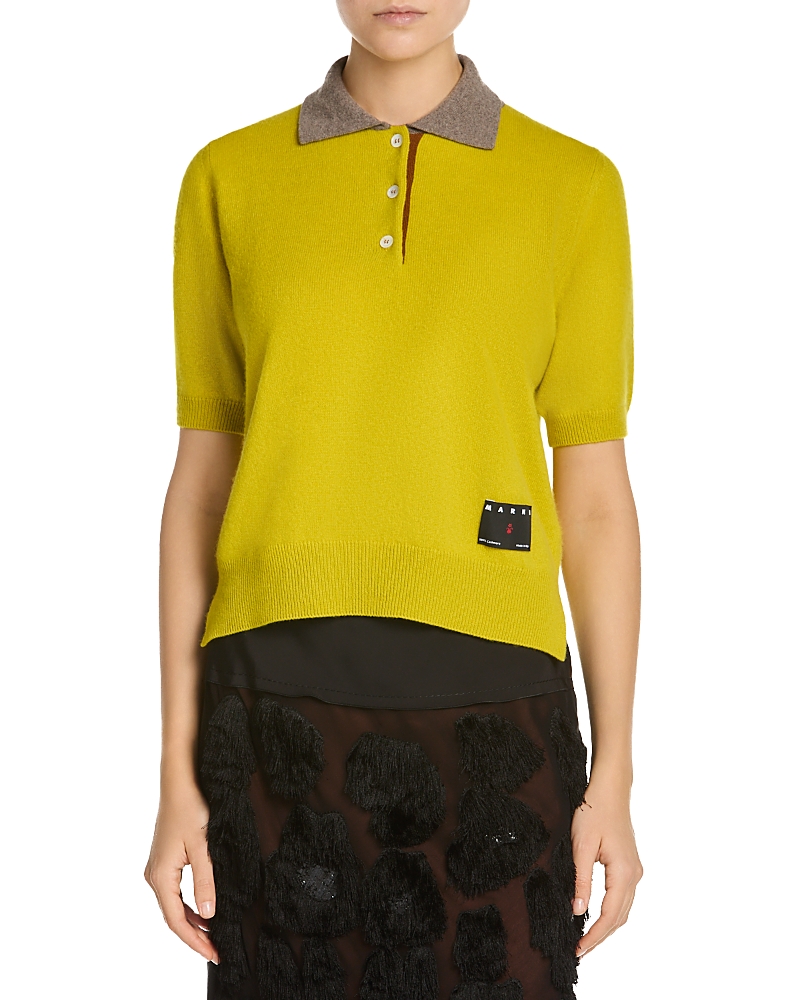 Marni Cashmere Short Sleeve Polo Sweater