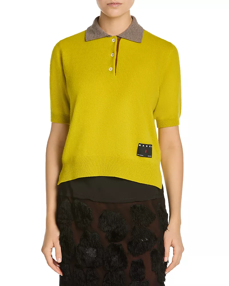 Marni Cashmere Short Sleeve Polo Sweater